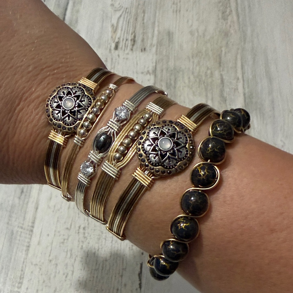Elegant Gold and Silver Bracelet Set 11 total - Picture 5 of 13